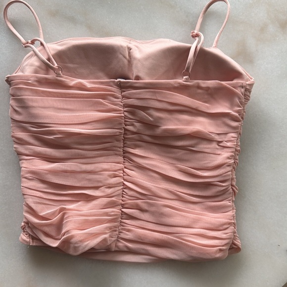 Express Pink Ruched Women's Top - Picture 3 of 4